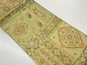 華紋に鶴・蝶模様織出し袋帯